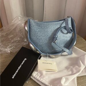 Alexander Wang Light Blue Shoulder Bag with Silver Accents